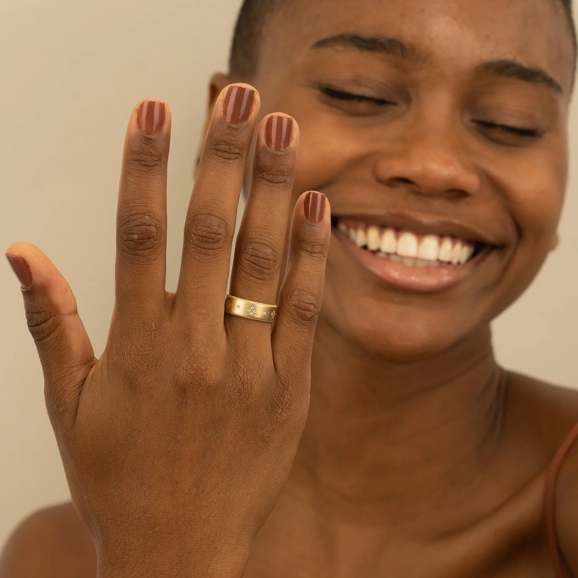 Diamond Matte Wedding Ring, Alicia