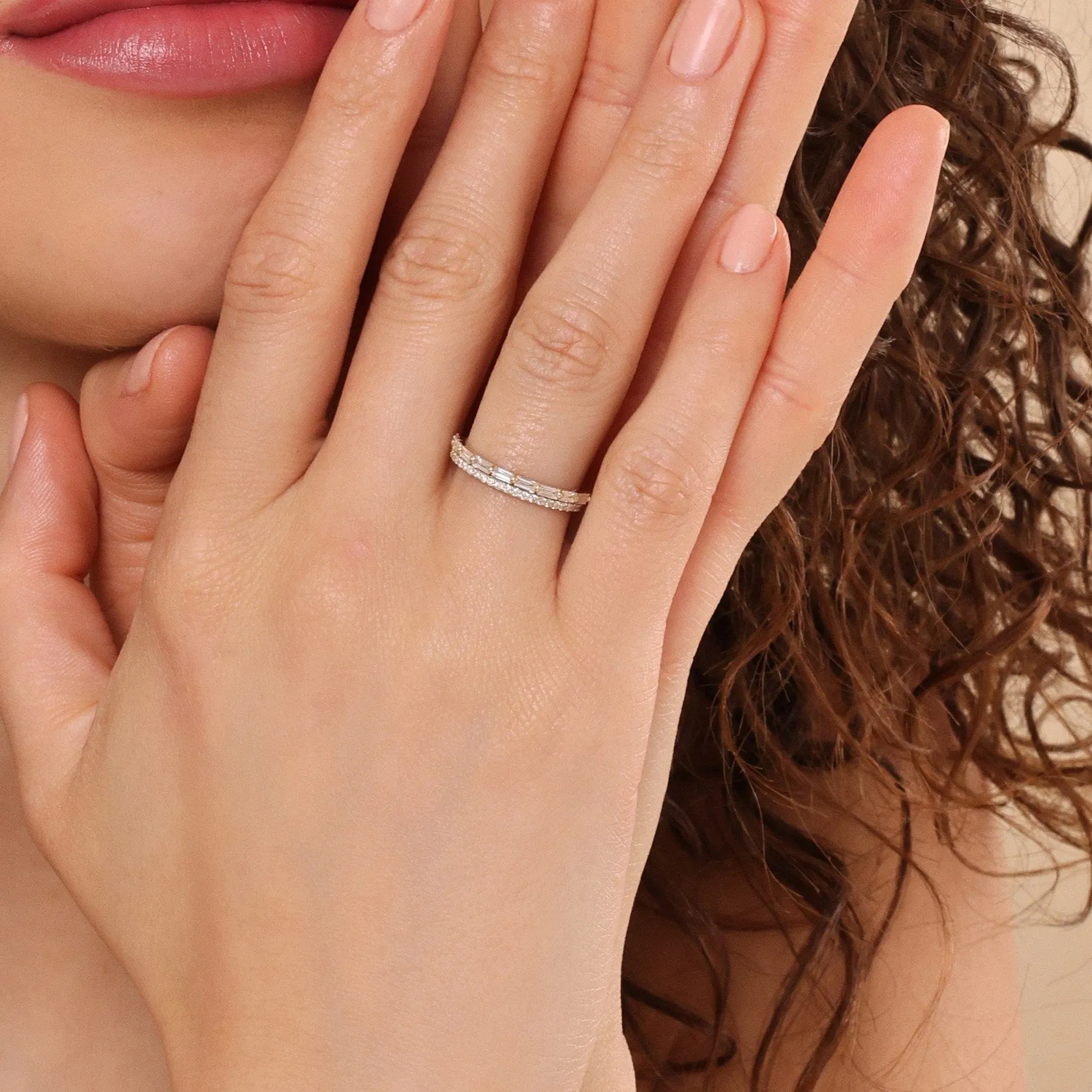 Double Band Diamond Ring, Celeste