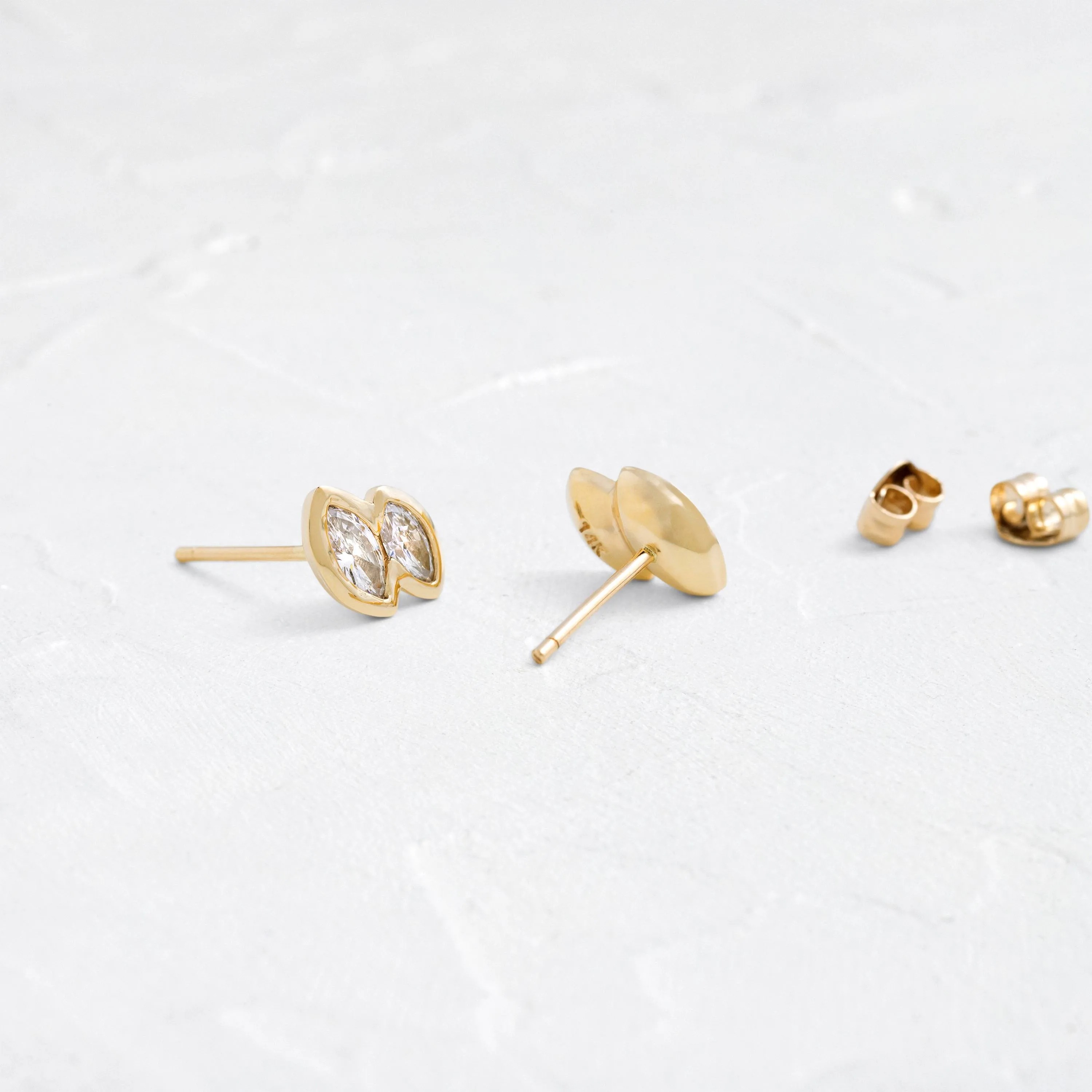 Duet Marquise Studs - In Stock