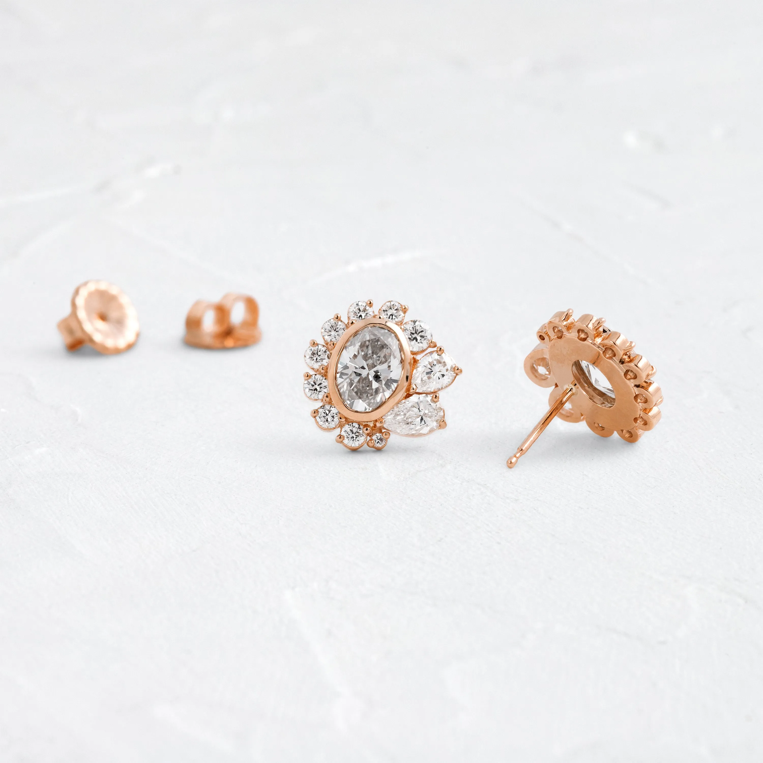 Embroidery Bezel Studs, Oval Cut