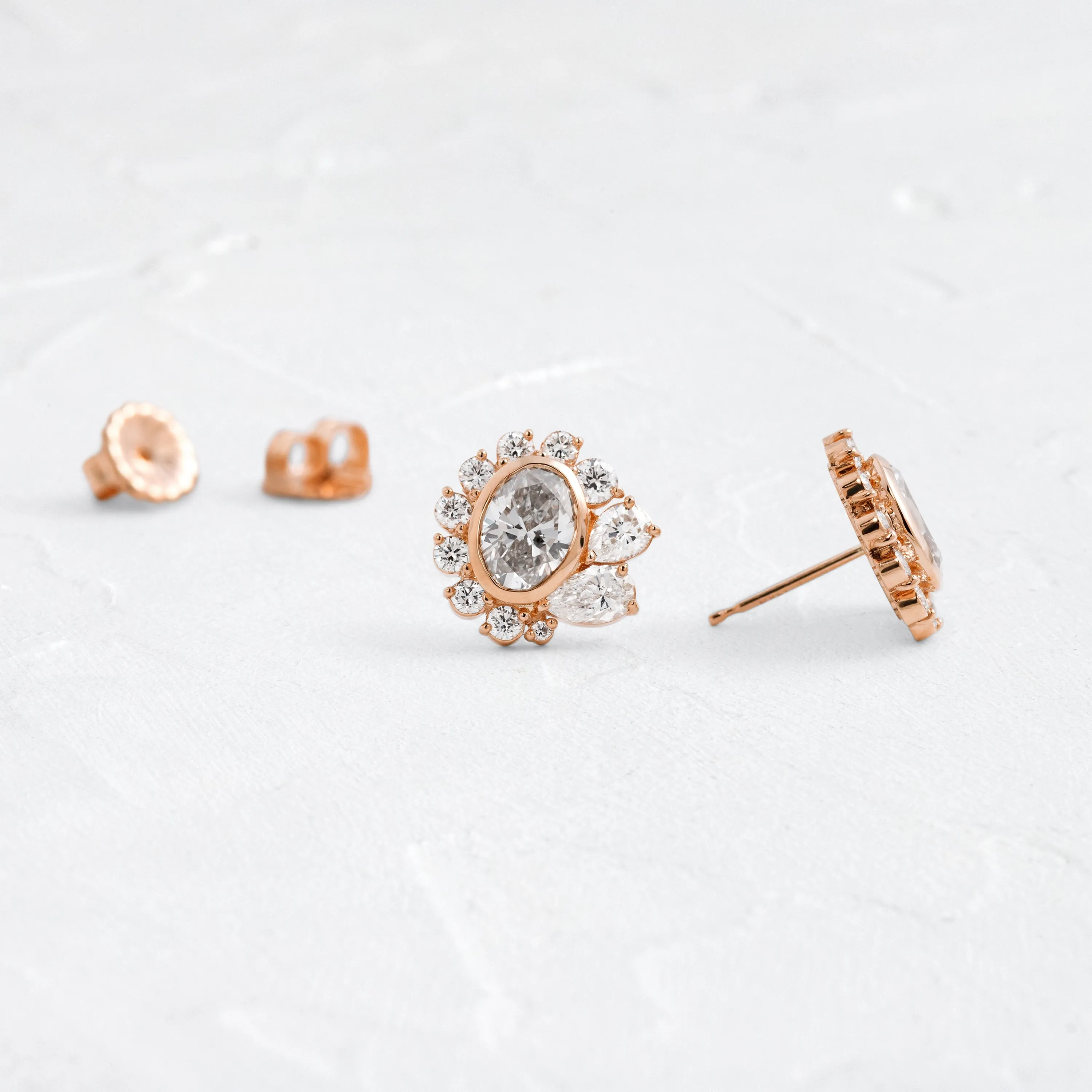 Embroidery Bezel Studs, Oval Cut