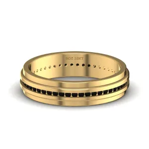 Emma 4mm Black Natural Diamond Band in 18K Gold