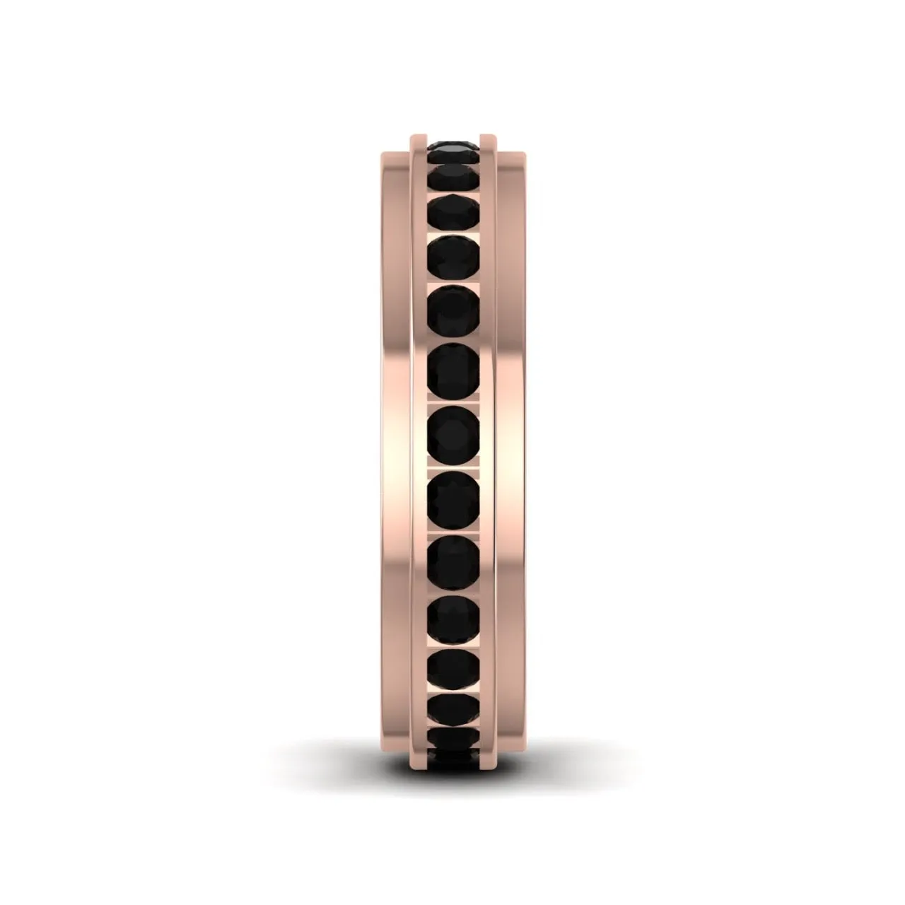 Emma 4mm Black Natural Diamond Band in 18K Gold