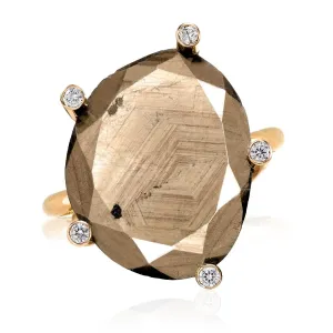 Erich Zimmermann Natural Reflective Brown Sapphire Diamond Gold Ring