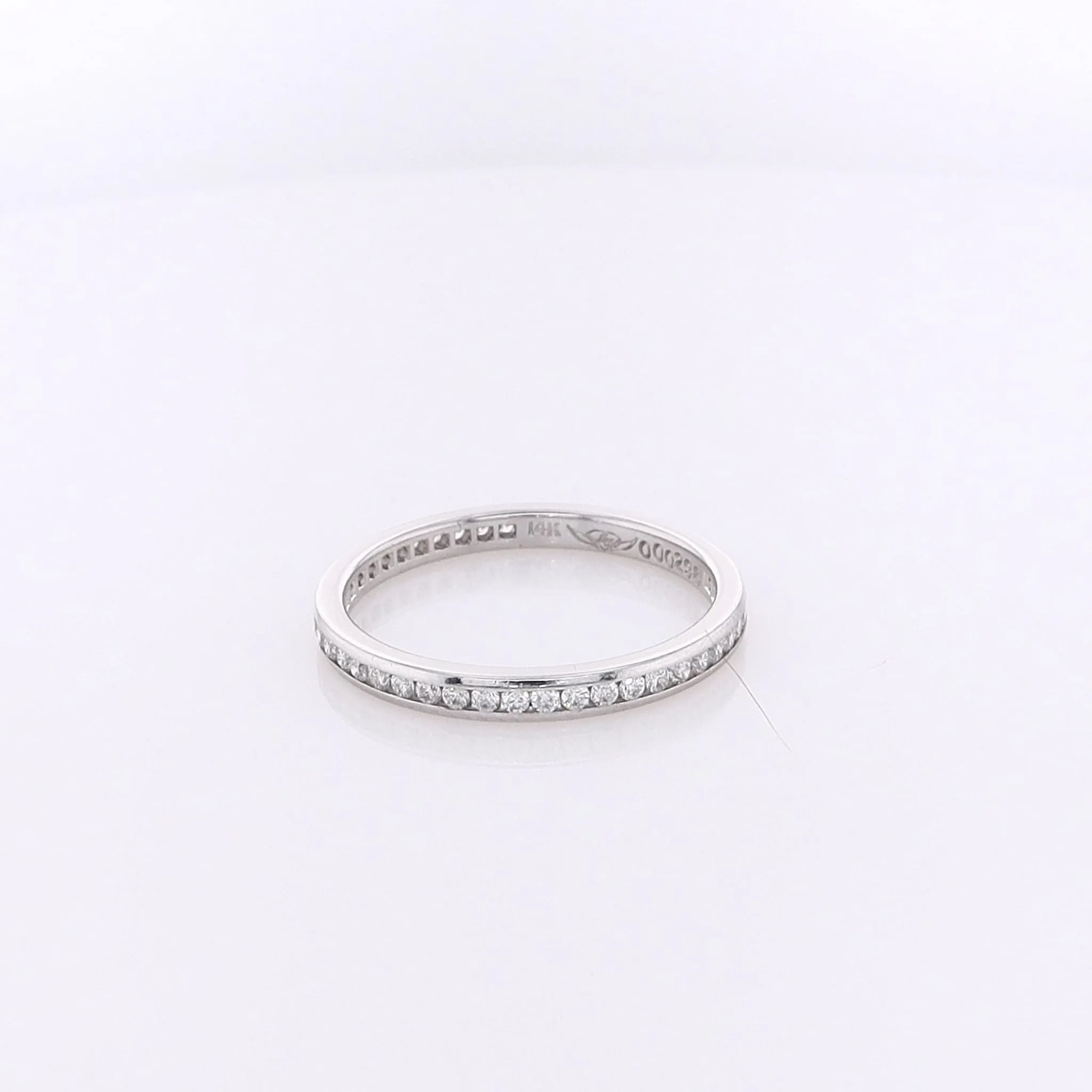 Estate 14 Karat White Gold Eternity Diamond Wedding Band