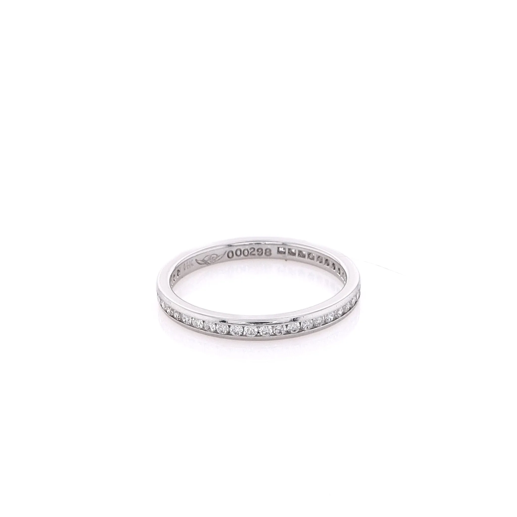 Estate 14 Karat White Gold Eternity Diamond Wedding Band