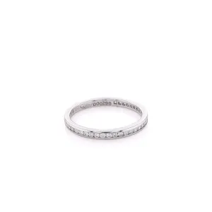 Estate 14 Karat White Gold Eternity Diamond Wedding Band