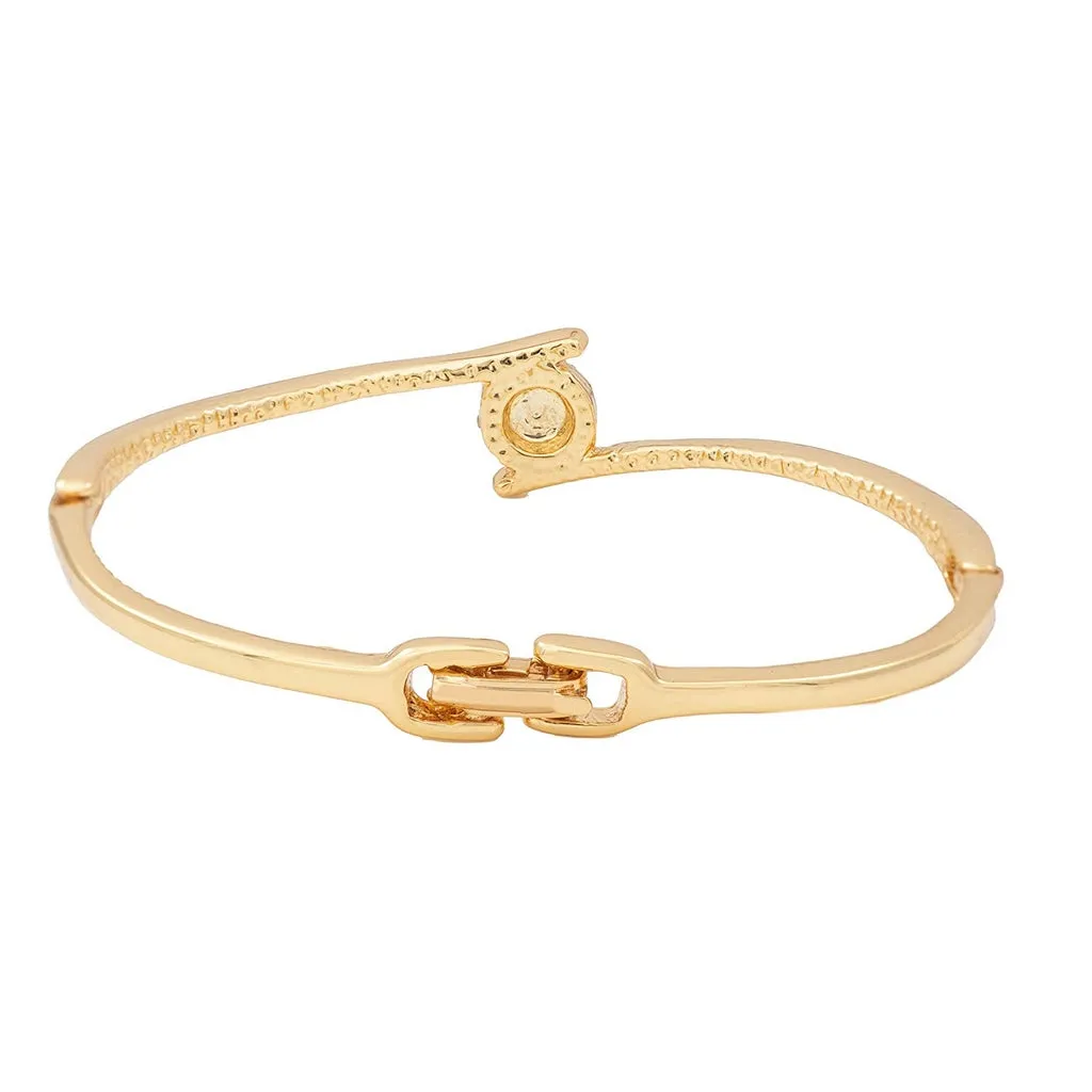 Estele Gold & Rhodium Plated Latest & Stylish Kada Bracelet with White Austrian Crystals for Girls & Women