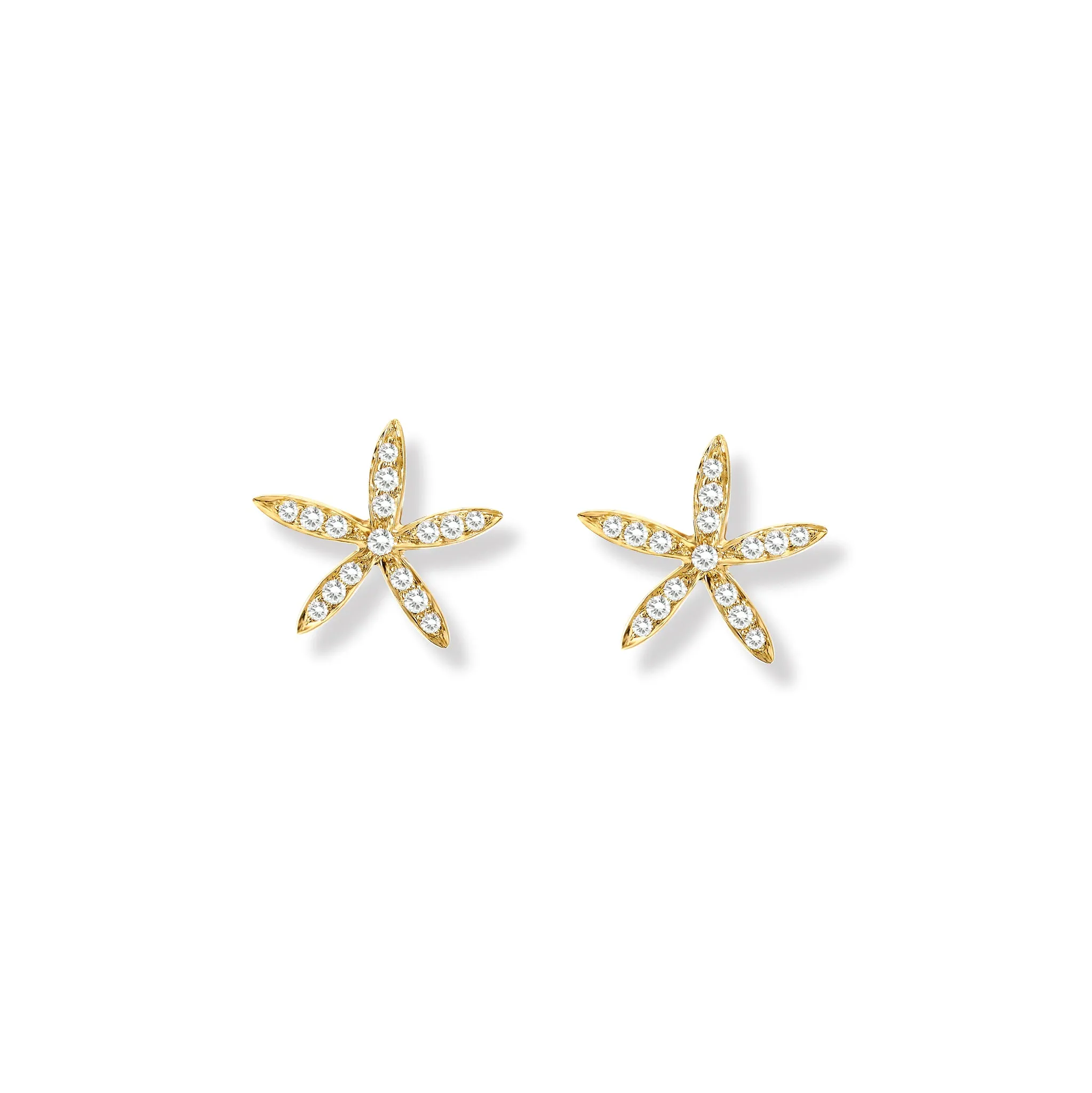 Estrela do Mar Medium Earrings Yellow Gold - Diamond Pav??