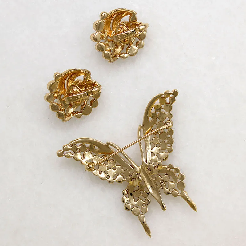 Ethereal Butterfly & Earring Set by Crown Trifari