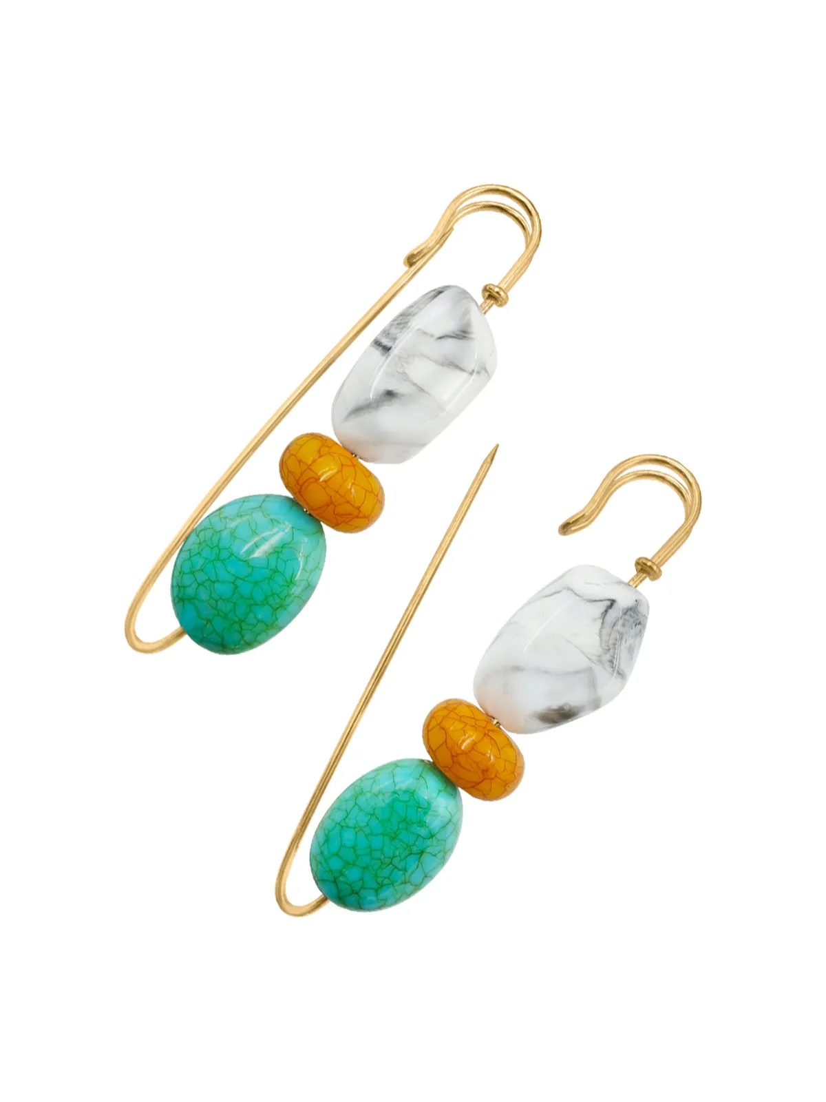 Exquisite Designer Eye-Catching Beaded Safety Pin Brooch