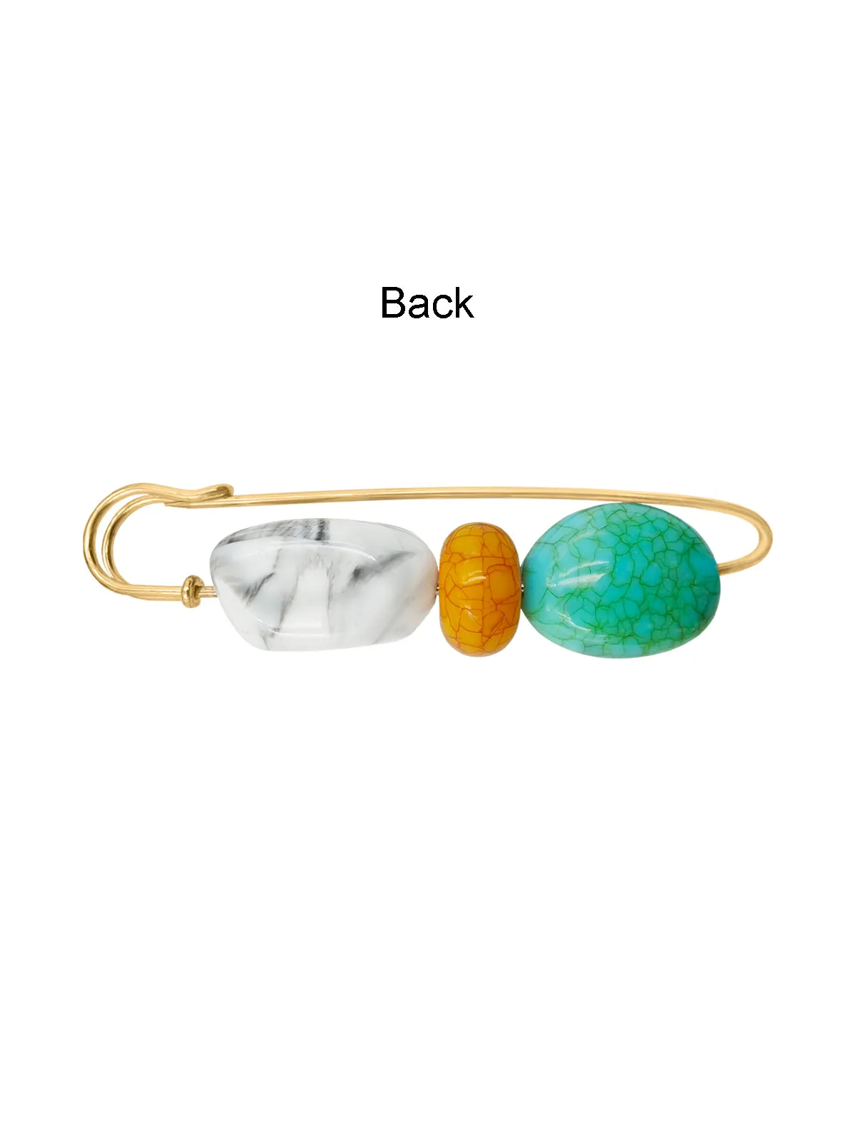 Exquisite Designer Eye-Catching Beaded Safety Pin Brooch