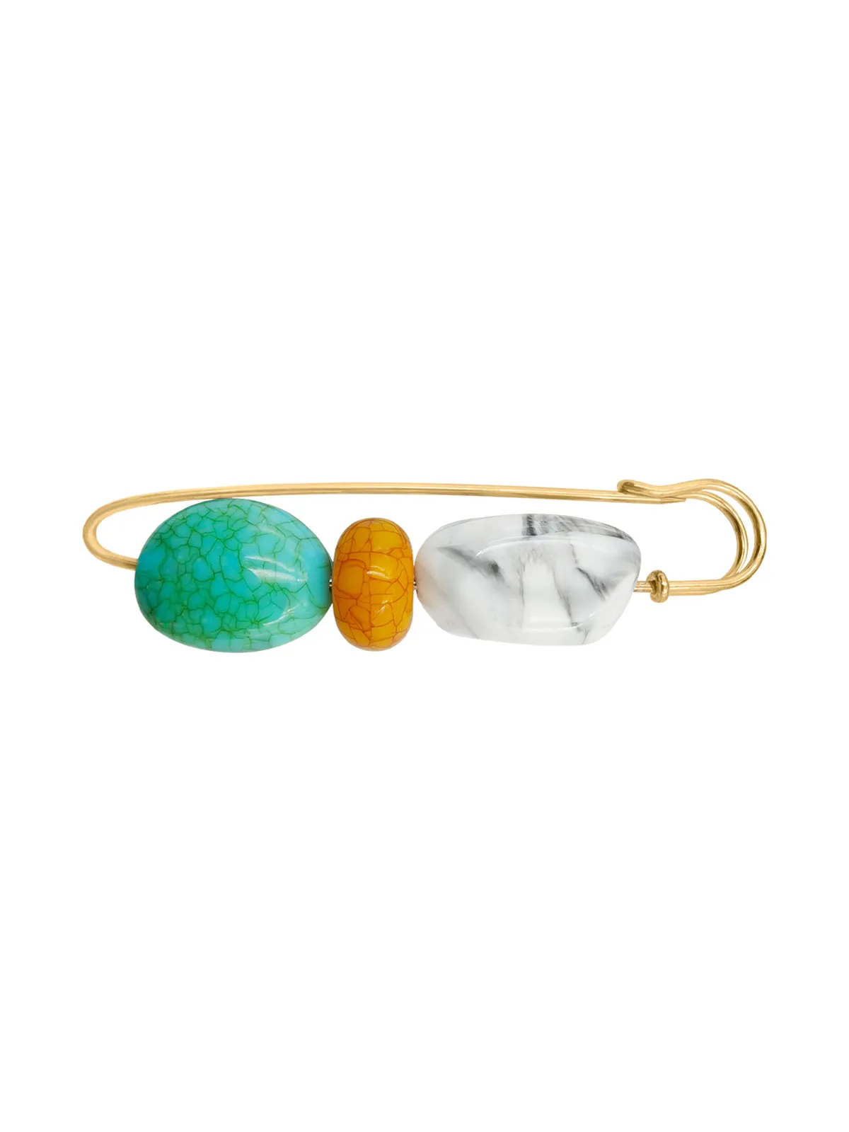 Exquisite Designer Eye-Catching Beaded Safety Pin Brooch