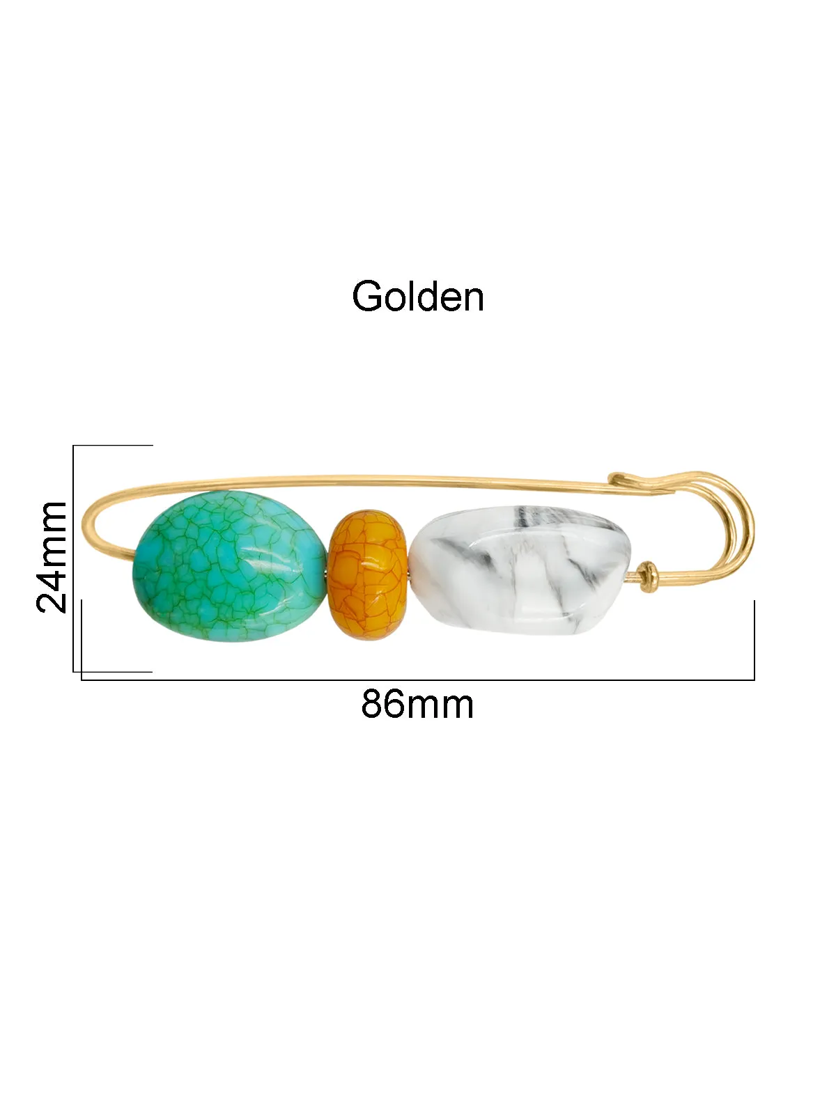 Exquisite Designer Eye-Catching Beaded Safety Pin Brooch