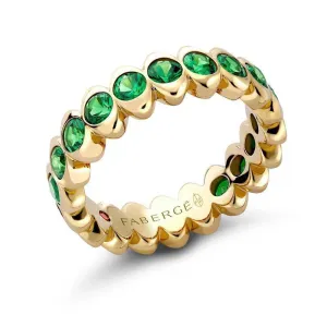 Faberge Colours of Love Cosmic Curve 18ct Yellow Gold Tsavorite Eternity Ring