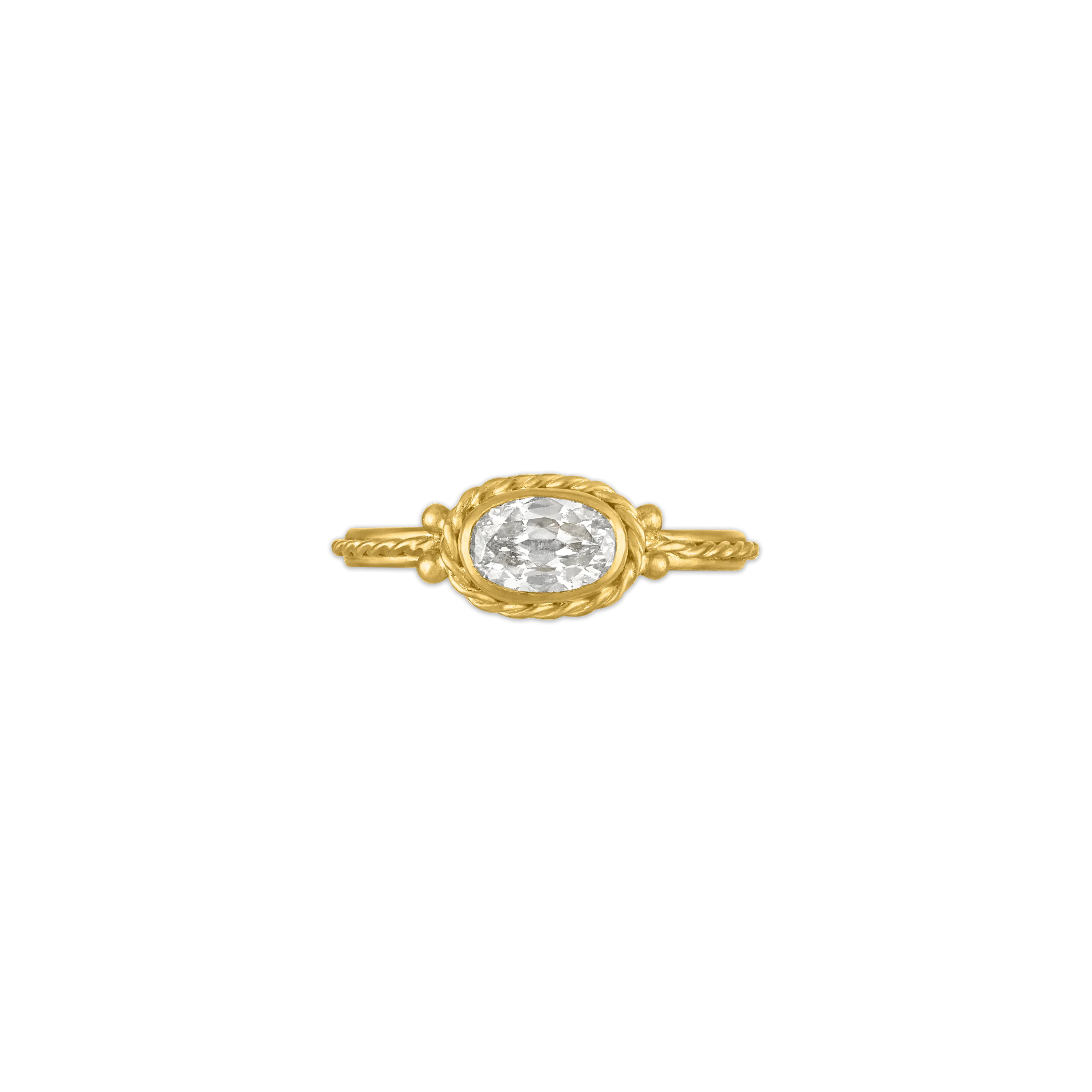 Faceted Oval Diamond Chorda Ring