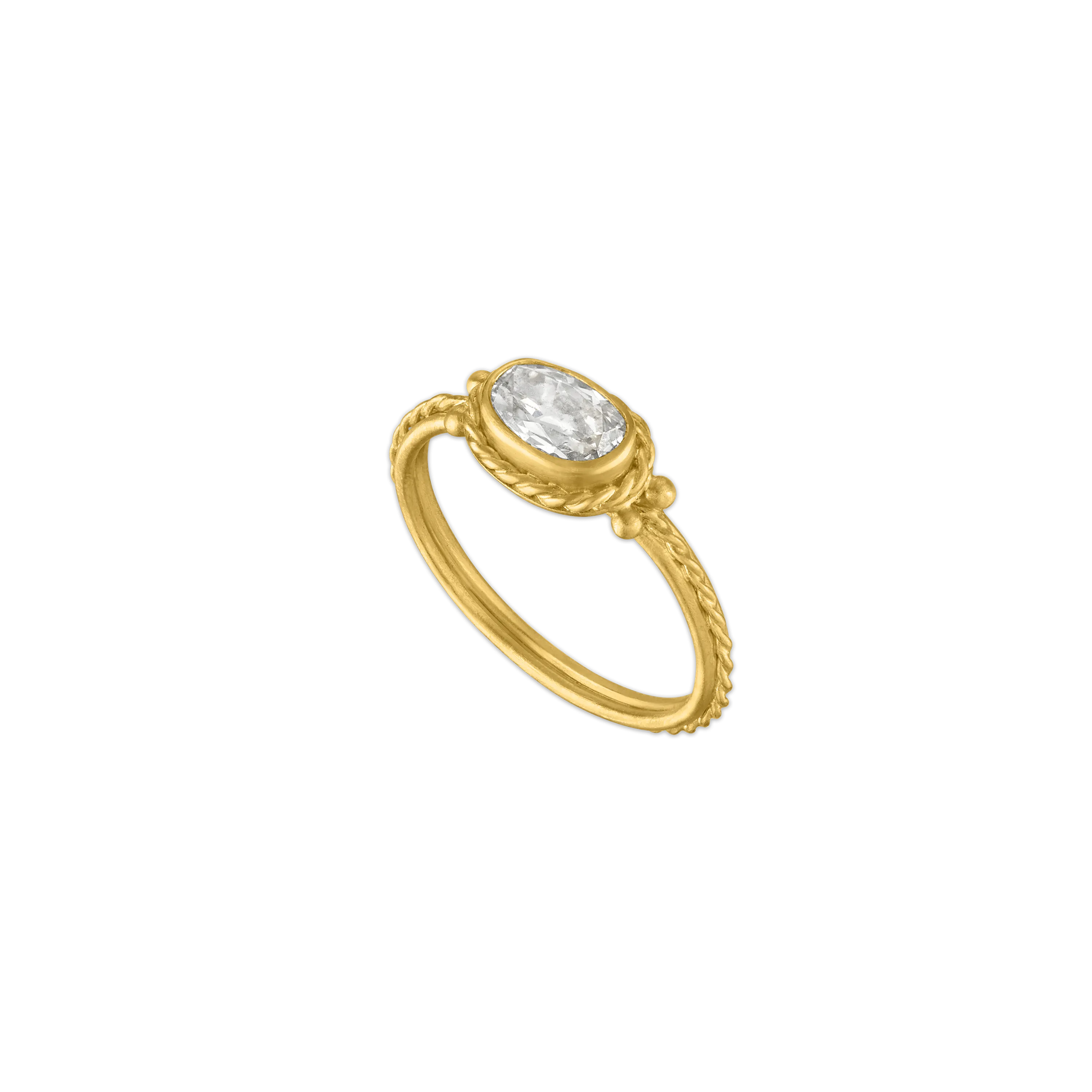 Faceted Oval Diamond Chorda Ring