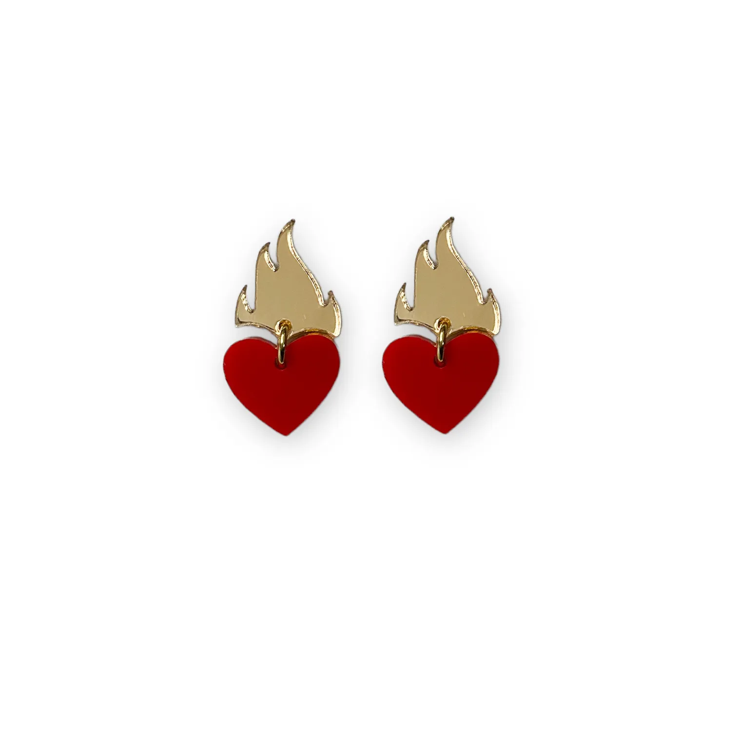 Feeling a Little Heart Burn Earrings in Drop Dead Red