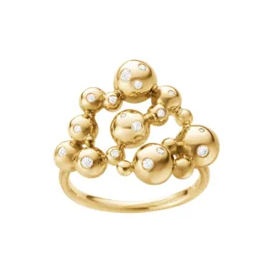 Georg Jensen Moonlight Grapes 18ct Yellow Gold Diamond Cluster Ring