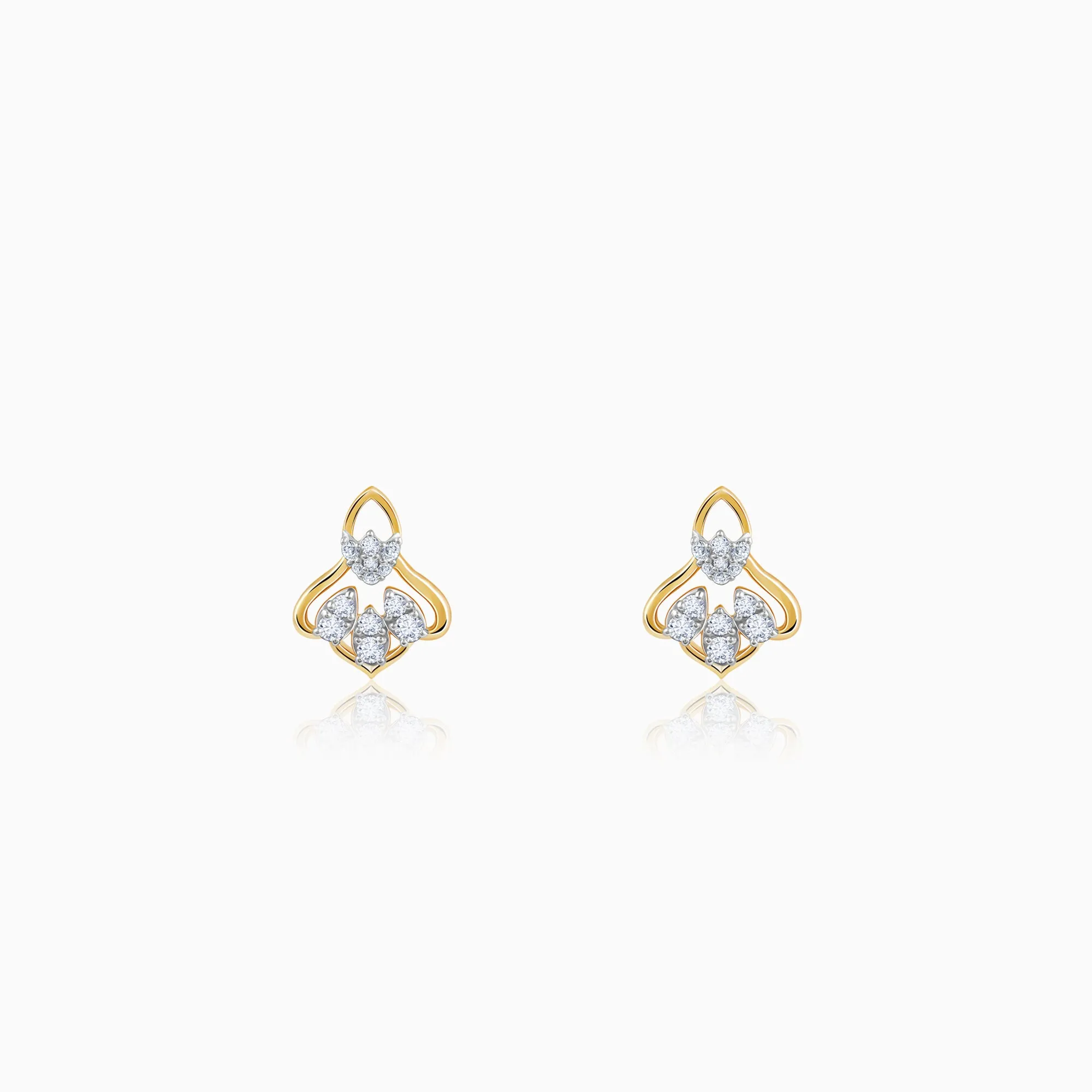 Gold Bellflower Rhapsody Diamond Earrings