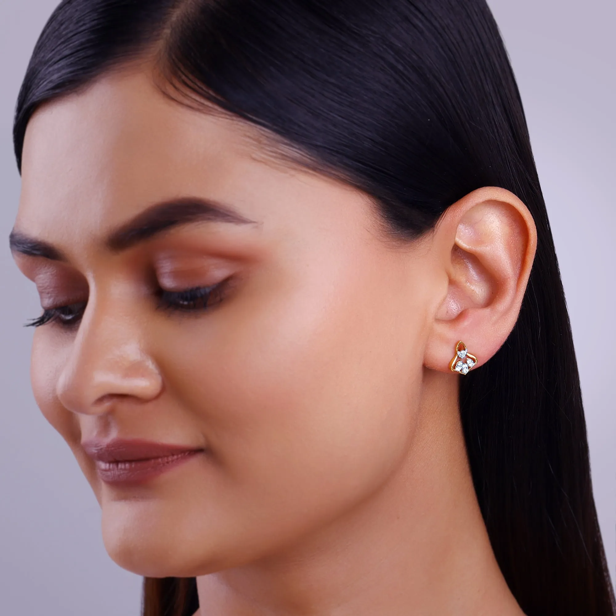 Gold Bellflower Rhapsody Diamond Earrings