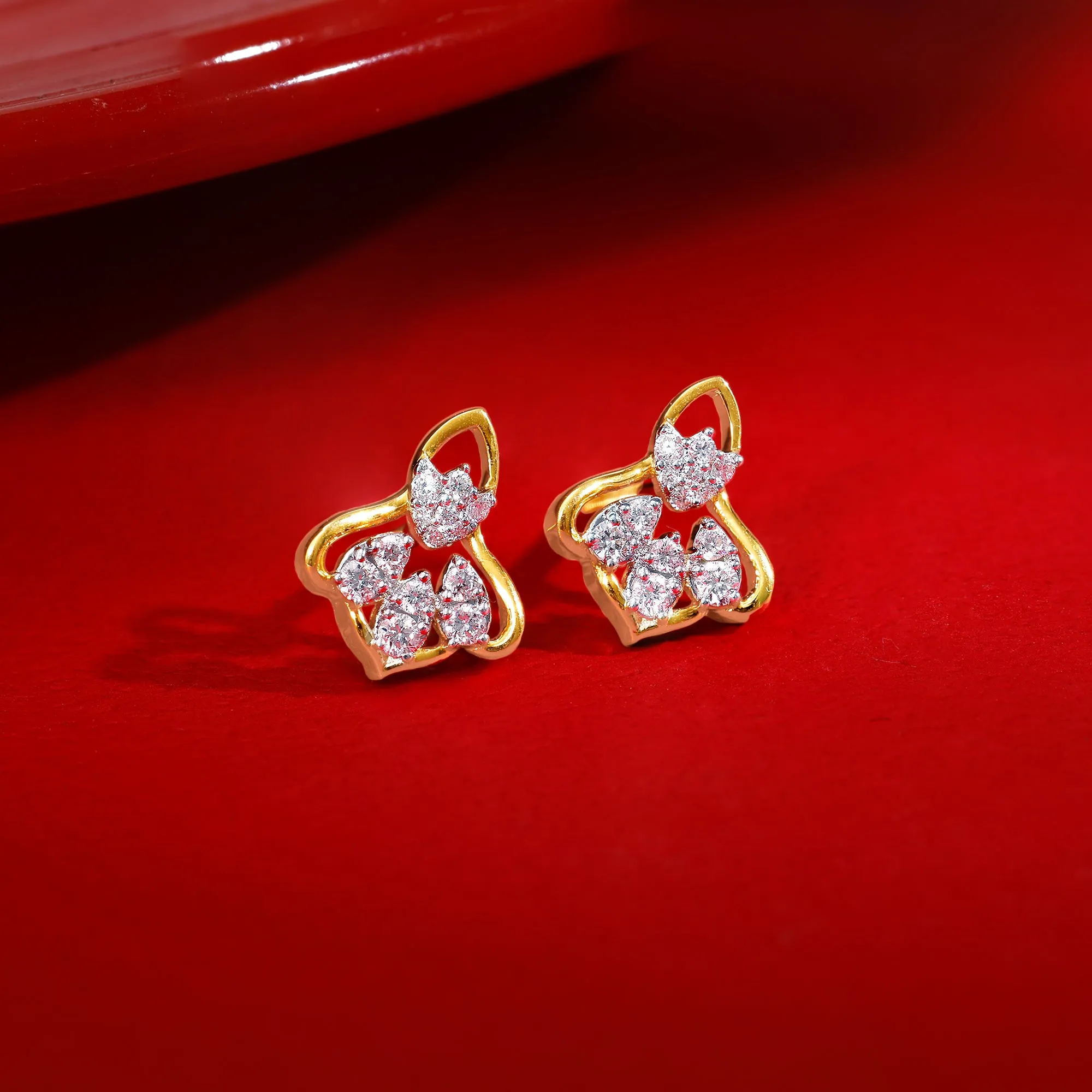 Gold Bellflower Rhapsody Diamond Earrings