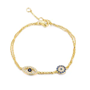 Gold bracelet 18k yellow gold assembled with zirconium oxide