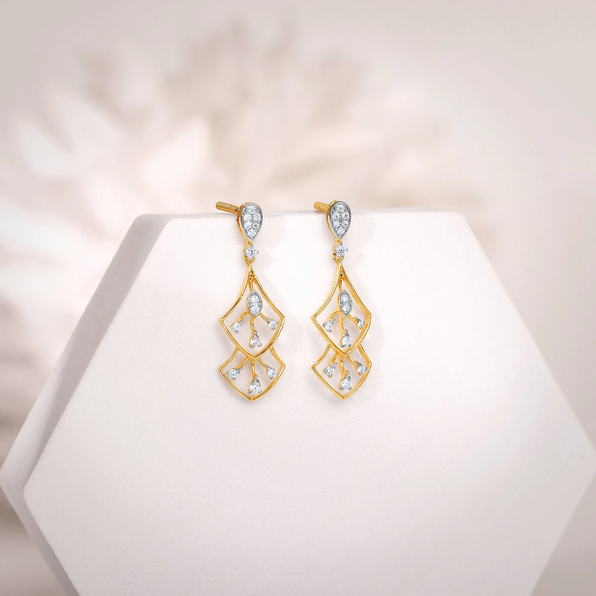 Gold Layered Luxe Diamond Earrings