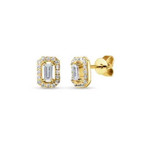 Gold-plated earrings 18k yellow gold assembled with zirconium oxide