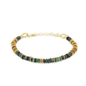 Gold-plated pearl bracelet in 18k yellow gold assembled with moonstone