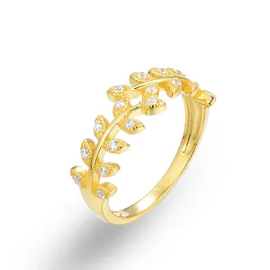 Gold ring 18k yellow gold assembled with zirconium oxide