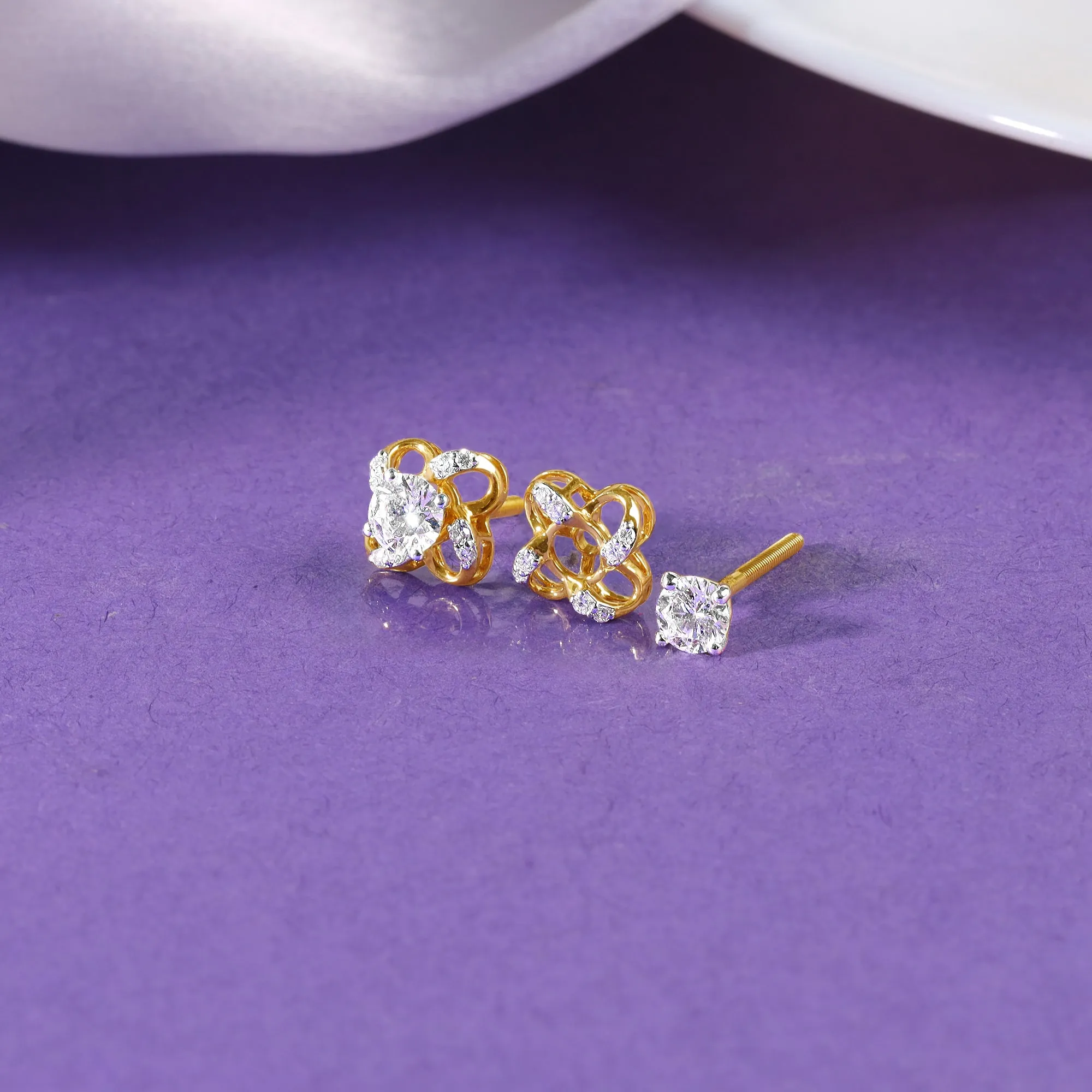 Gold Spring Promise Diamond Earrings