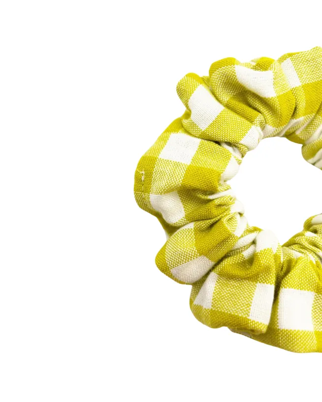 Green Gingham Scrunchie