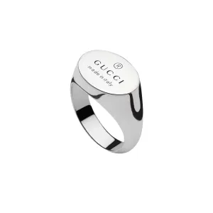 Gucci Trademark Oval Sterling Silver Ring D