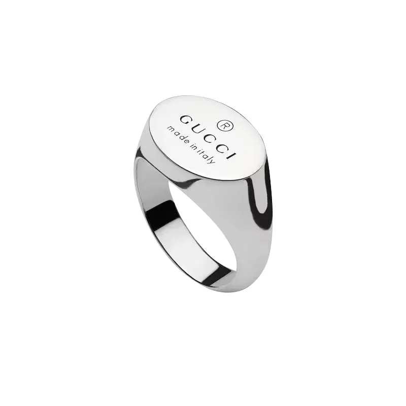 Gucci Trademark Oval Sterling Silver Ring D