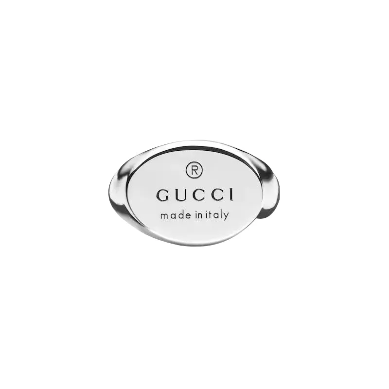 Gucci Trademark Oval Sterling Silver Ring D