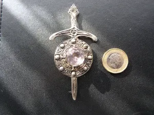 Hall marked Silver Brooch.