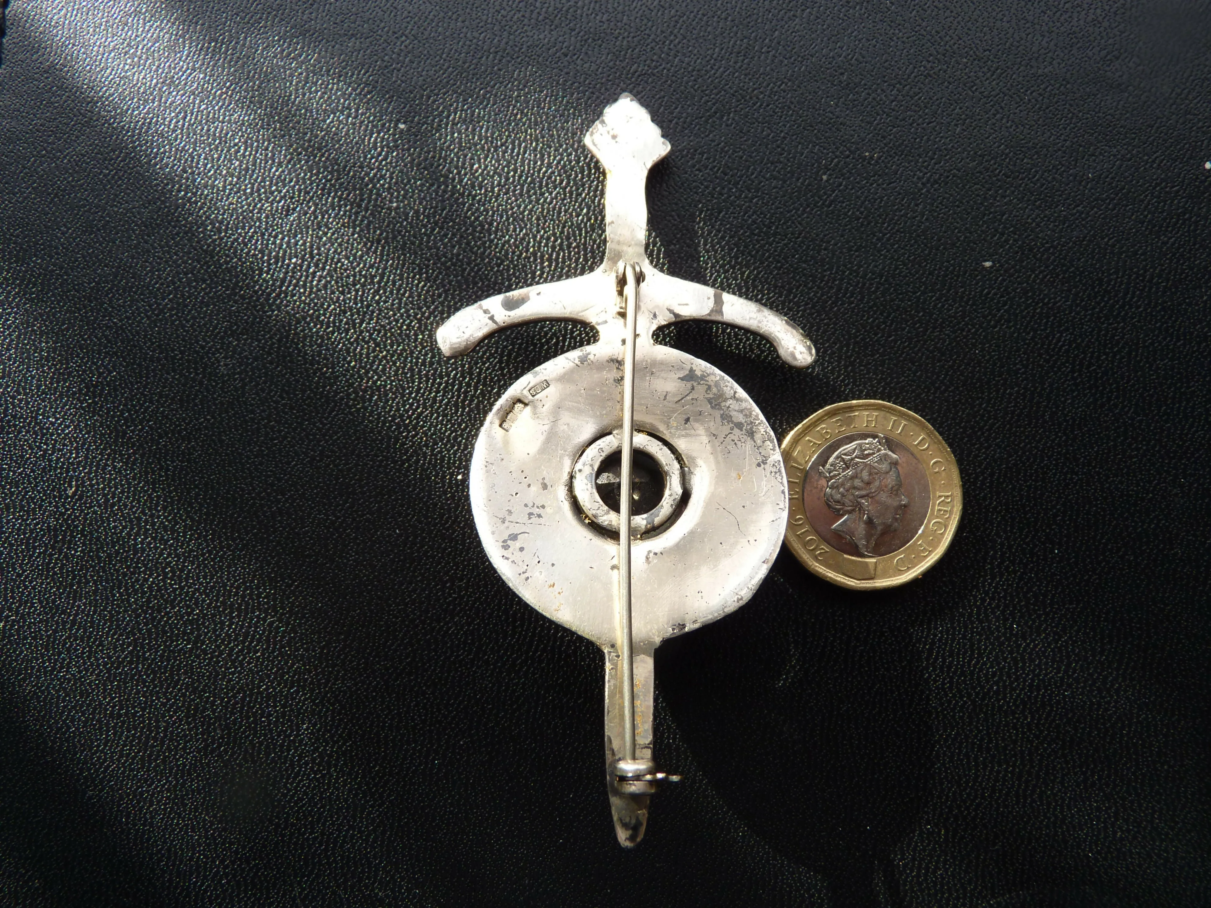 Hall marked Silver Brooch.