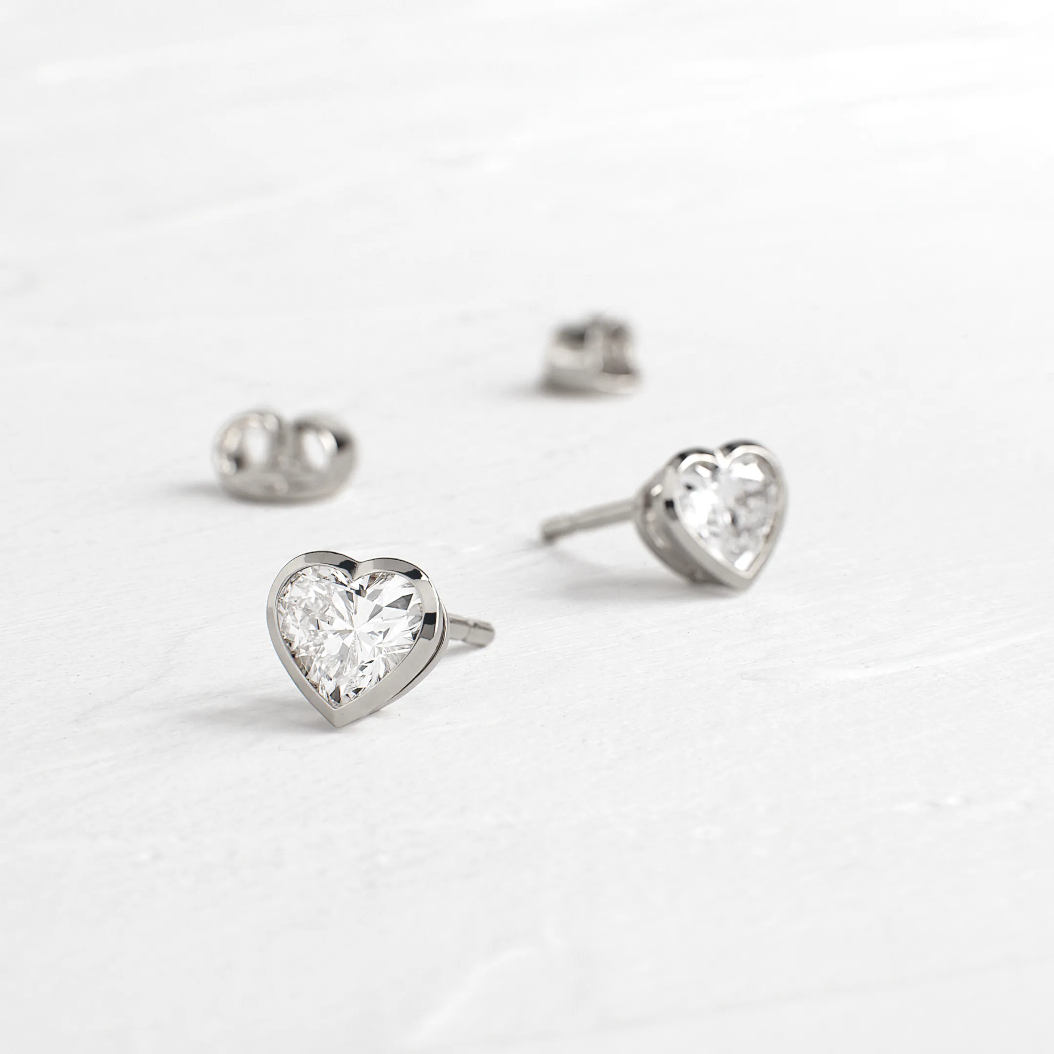 Heart to Heart Bezel Studs