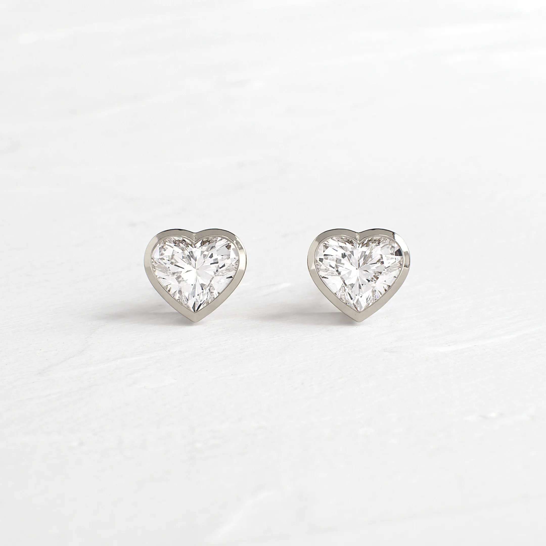 Heart to Heart Bezel Studs