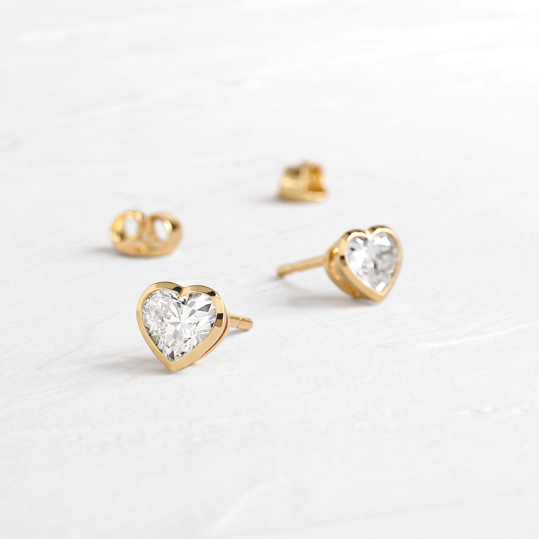 Heart to Heart Bezel Studs
