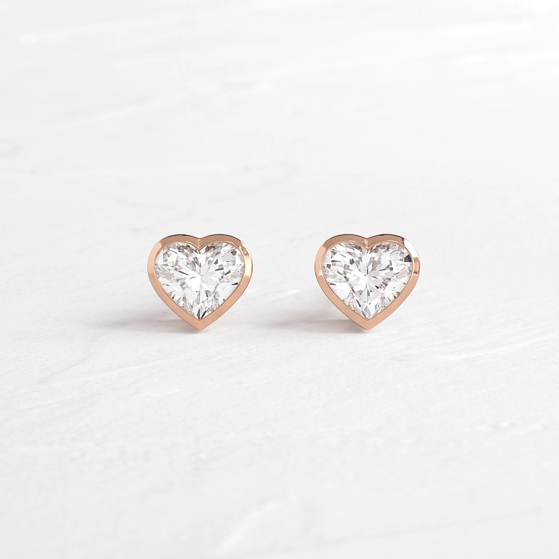 Heart to Heart Bezel Studs