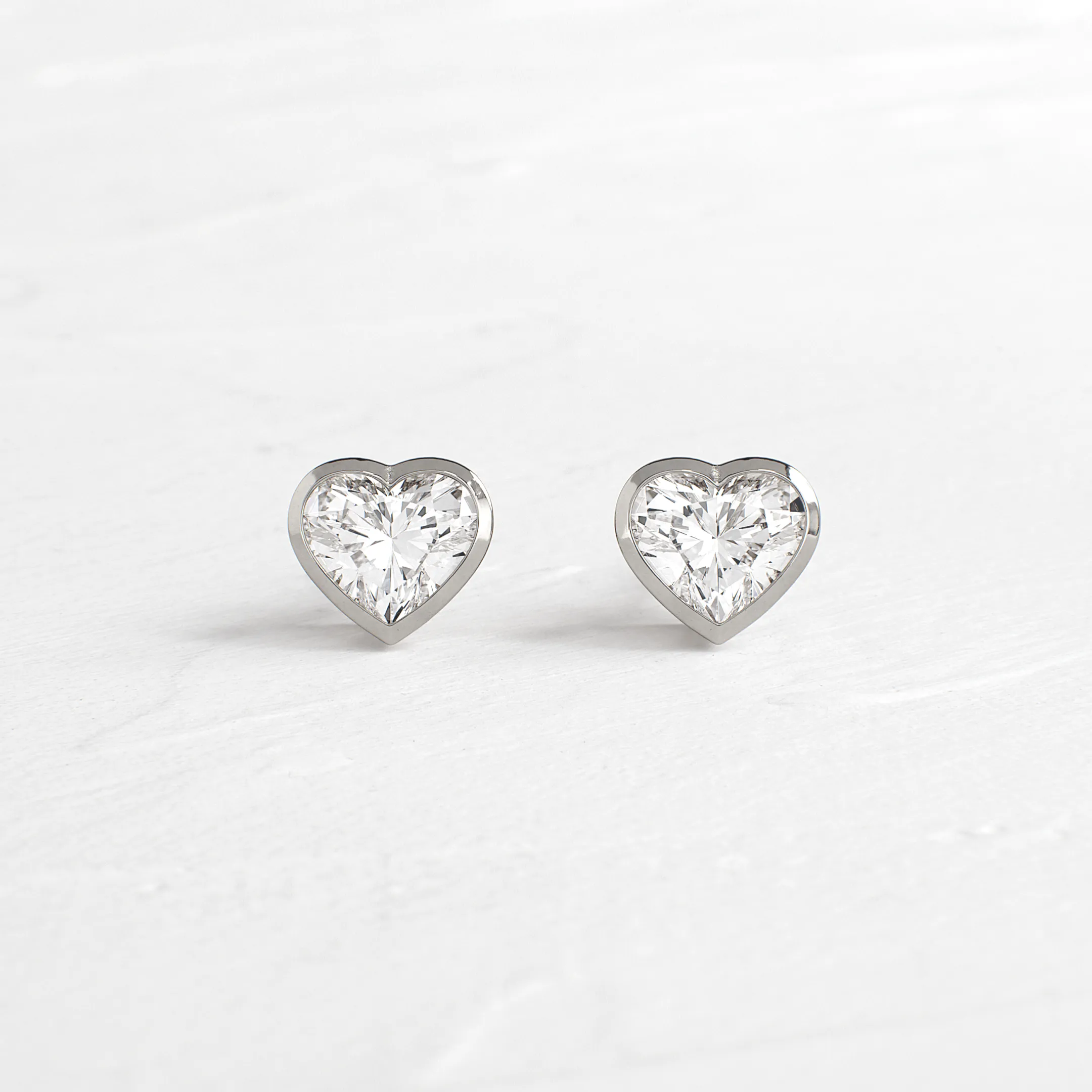 Heart to Heart Bezel Studs