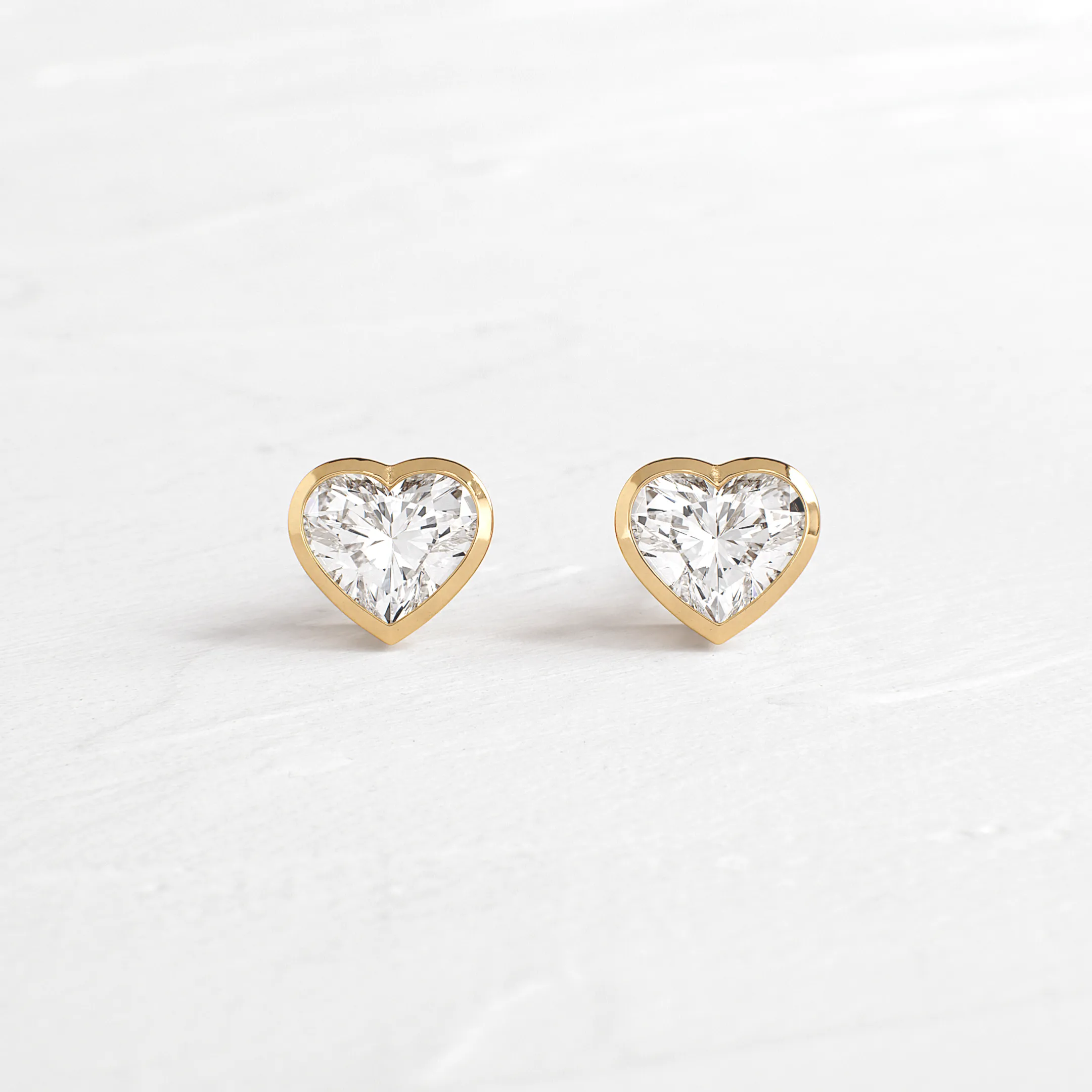 Heart to Heart Bezel Studs
