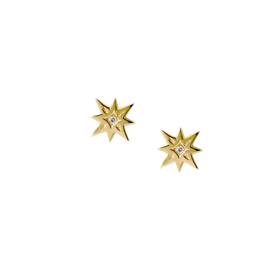Icon Vintage Starburst Studs - Gold & Diamond