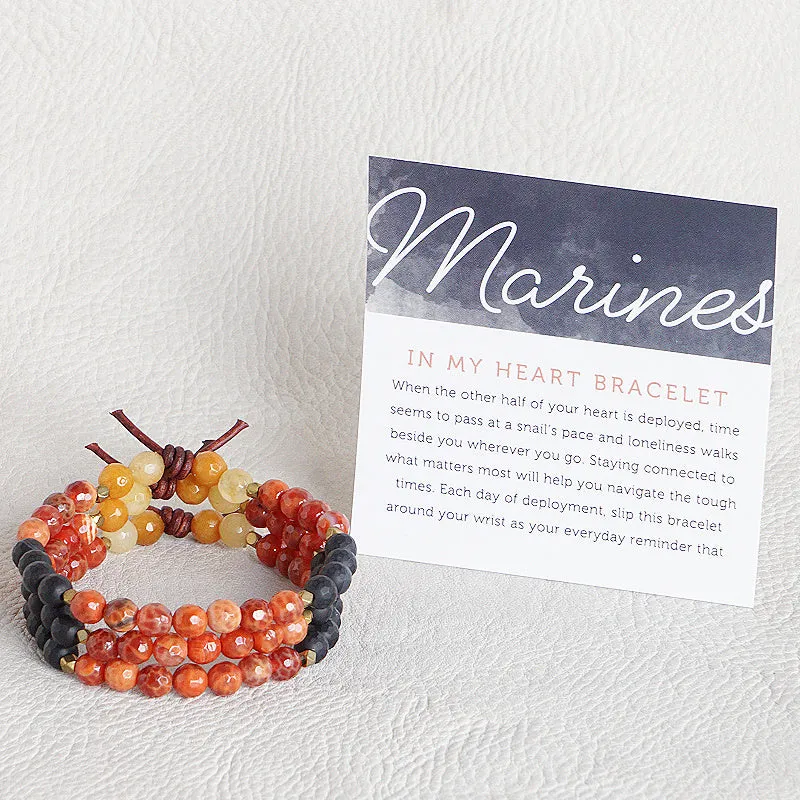 In My Heart Mini Bracelet - Marine Corps | Military Deployment Bracelet