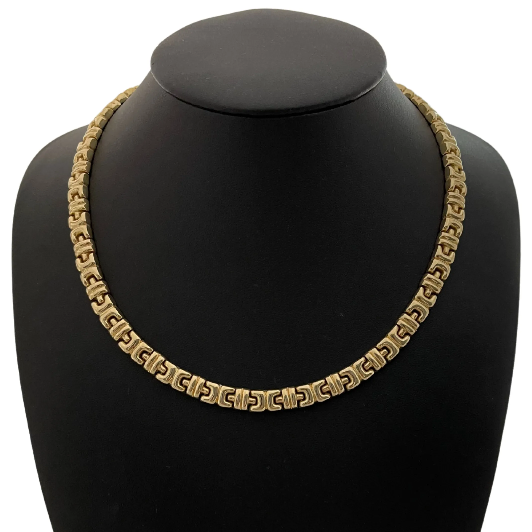 Italian Gold Fancy Link Choker Necklace