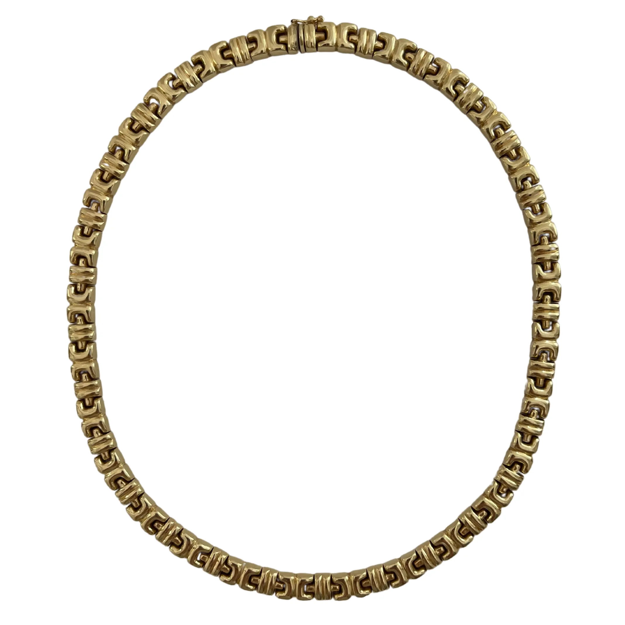 Italian Gold Fancy Link Choker Necklace