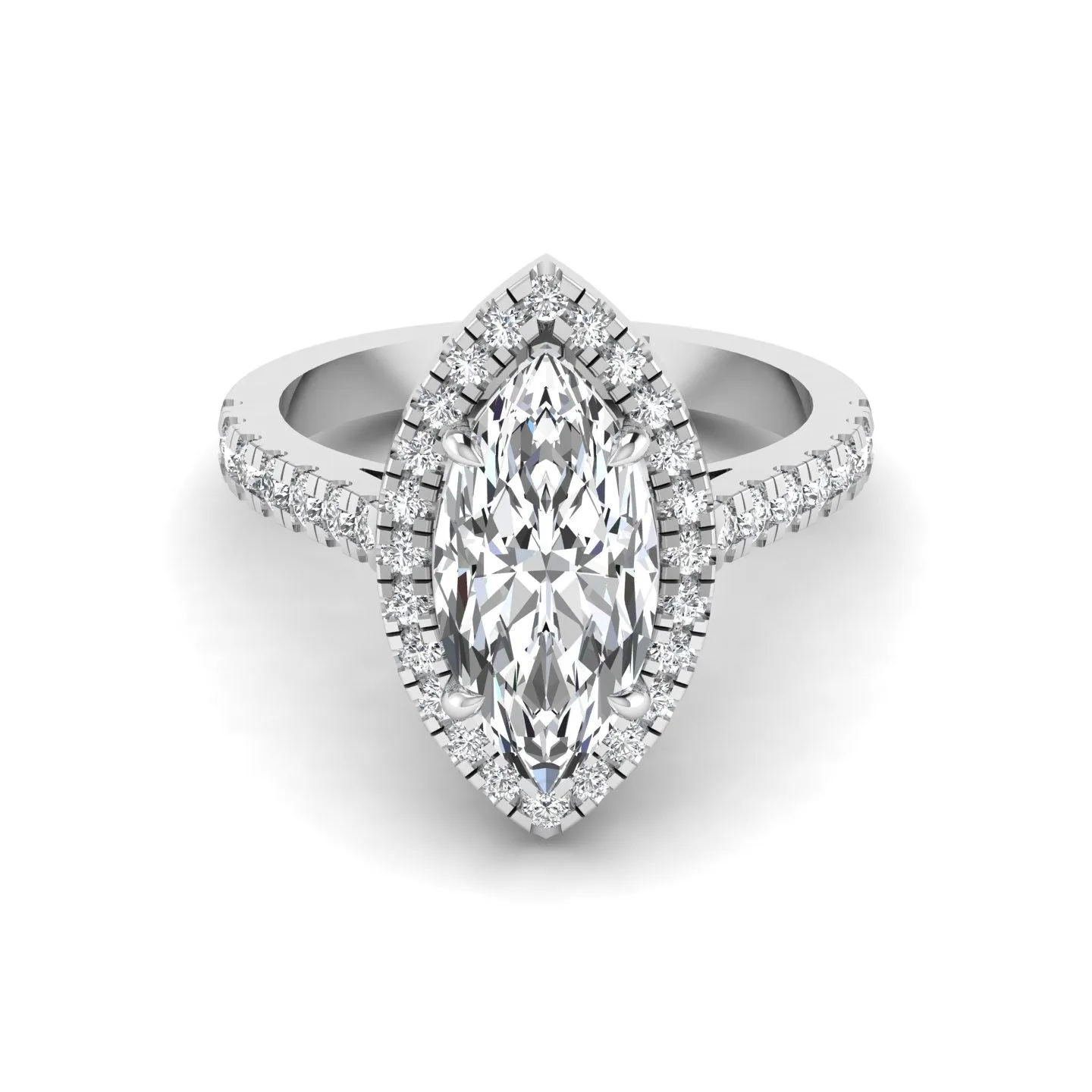 Jackie Marquise Cut Moissanite in 925 Sterling Silver