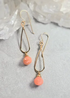 James   Jezebelle | Peach Moonstone Single Drop Hoop